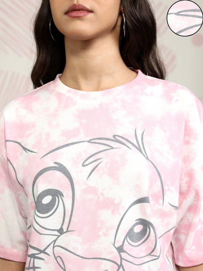 Disney By Tokyo Talkies Women Pink Lion King Printed Round Neck T-Shirt - Pink - Image 5