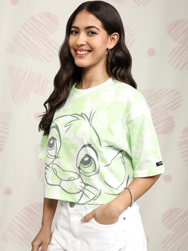 Disney By Tokyo Talkies Women Green Lion King Printed Round Neck T-Shirt - Green - Image 4