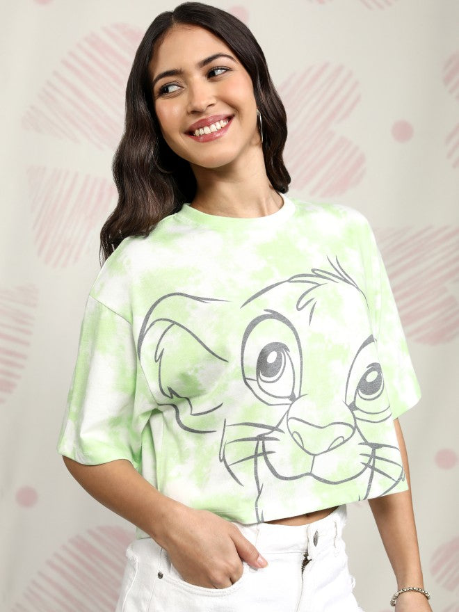 Disney By Tokyo Talkies Women Green Lion King Printed Round Neck T-Shirt - Green - Image 6
