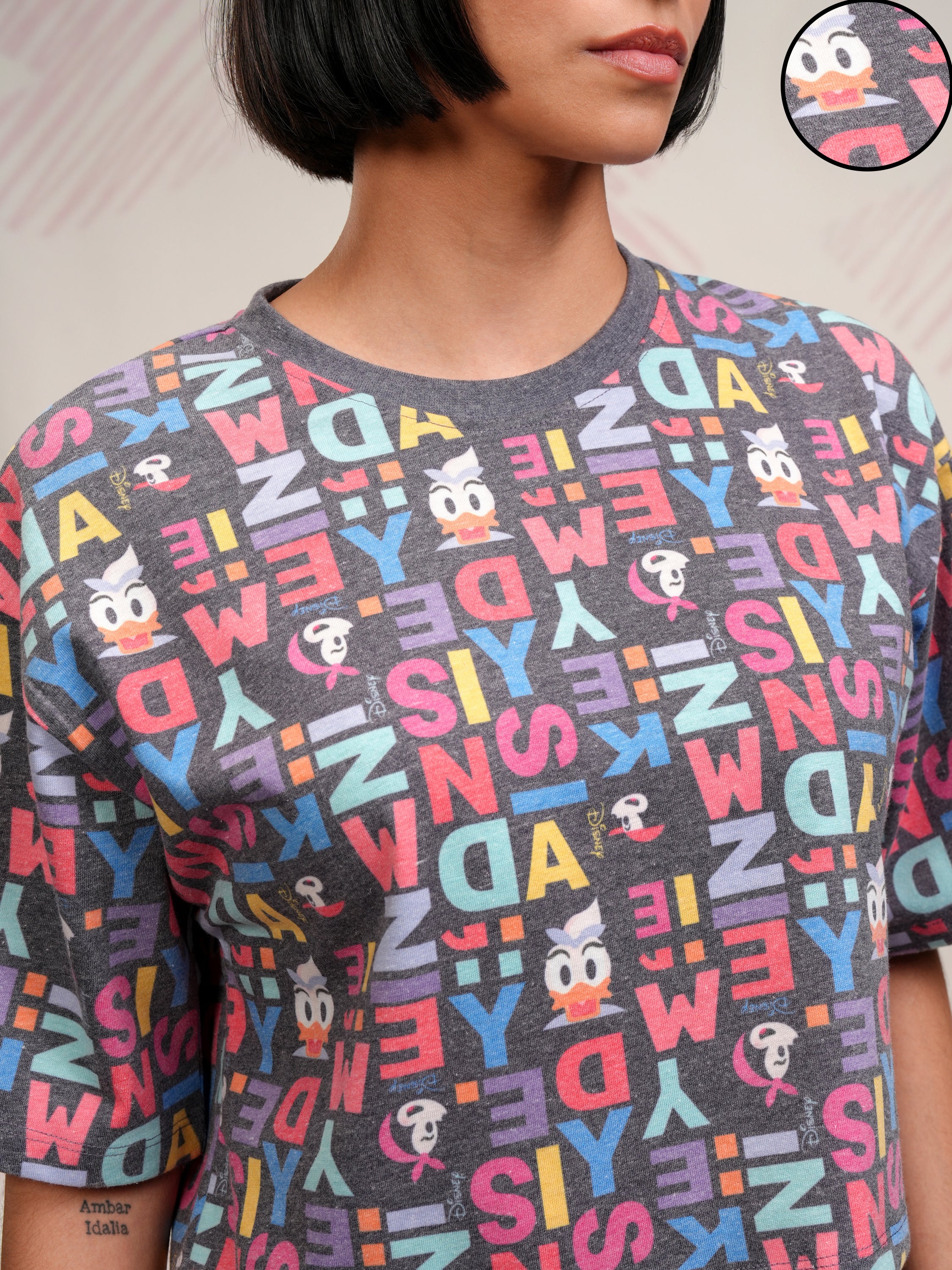 Disney By Tokyo Talkies Women Black Mickey Mouse Printed Round Neck T-Shirt - Black - Image 5