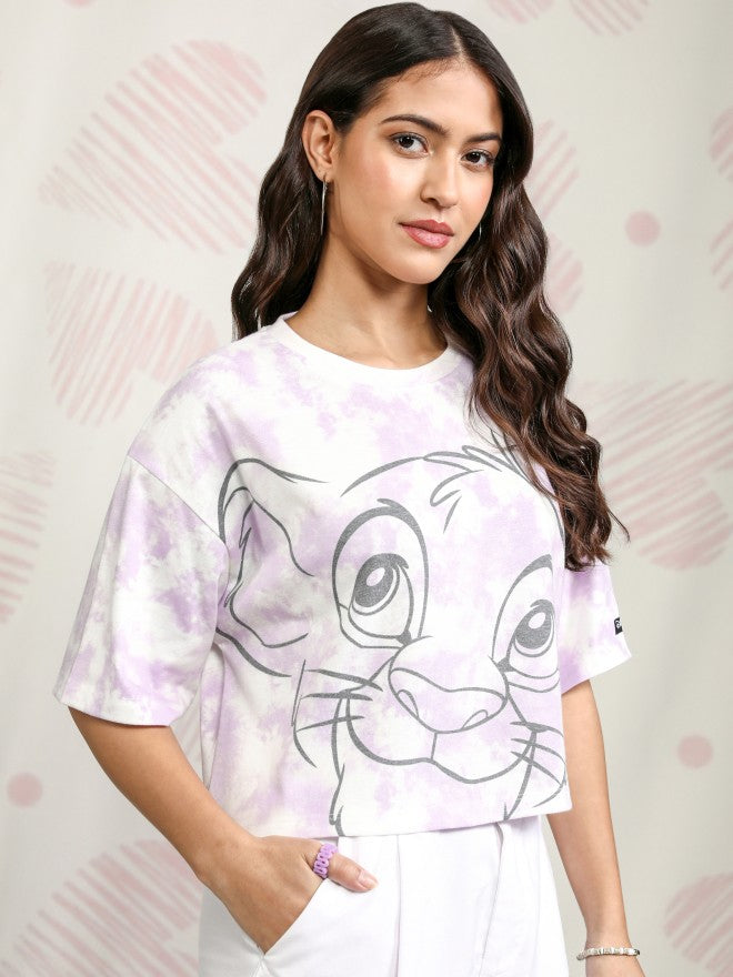 Disney By Tokyo Talkies Women Lavender Lion King Printed Round Neck T-Shirt - Lavender - Image 6