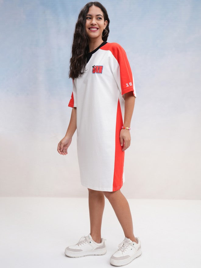 Disney By Tokyo Talkies Women Red Mickey Mouse Printed T-Shirt Dress - Red - Image 4