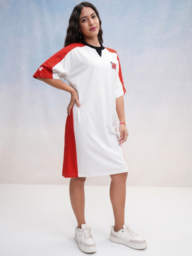 Disney By Tokyo Talkies Women Red Mickey Mouse Printed T-Shirt Dress - Red - Image 6
