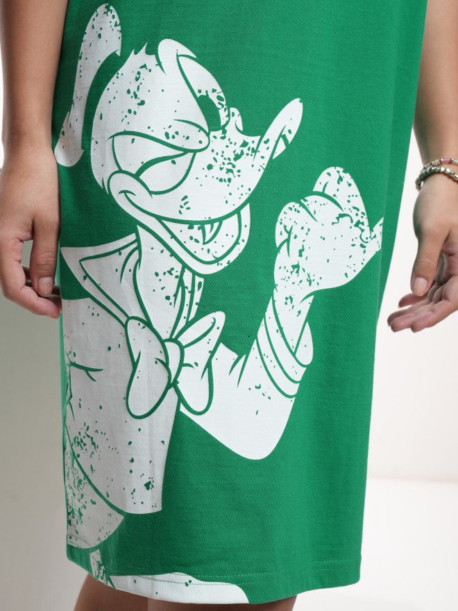 Disney By Tokyo Talkies Women Navy Blue Donald Duck Printed T-Shirt Dress - Navy Blue - Image 7