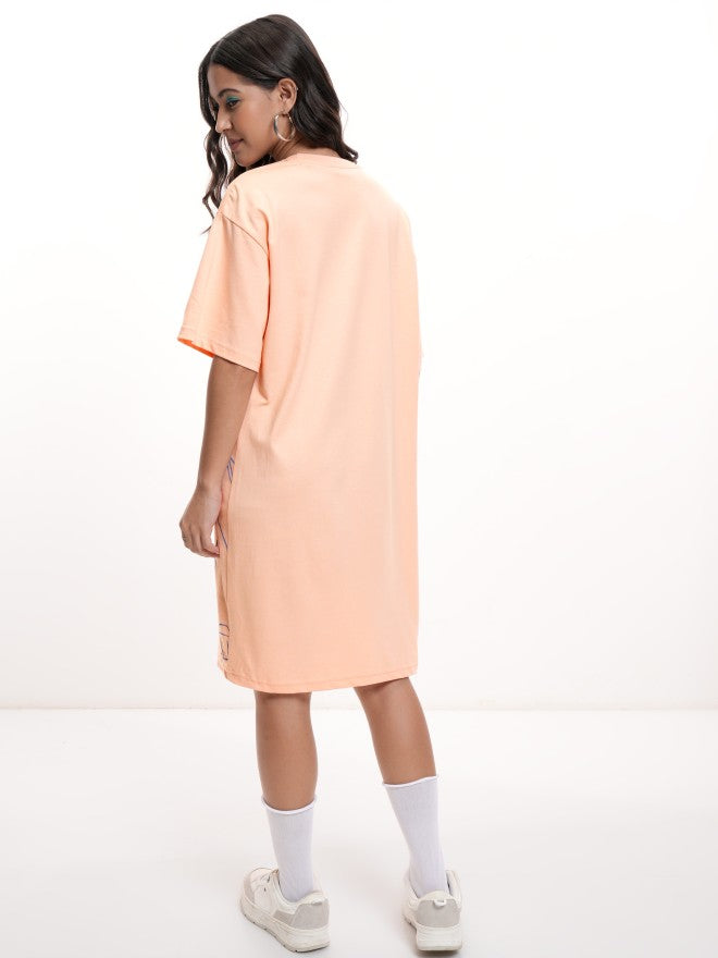 Disney By Tokyo Talkies Women Peach Thumper Printed T-shirt Dress - Peach - Image 3