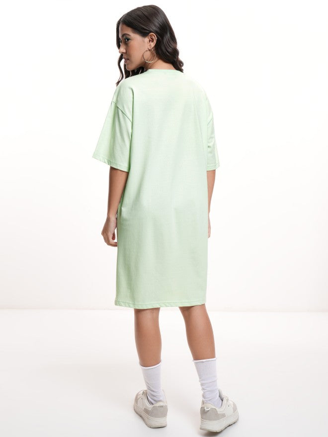 Disney By Tokyo Talkies Women Green Thumper Printed T-shirt Dress - Green - Image 3