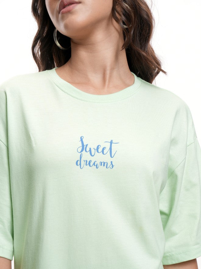 Disney By Tokyo Talkies Women Green Thumper Printed T-shirt Dress - Green - Image 5