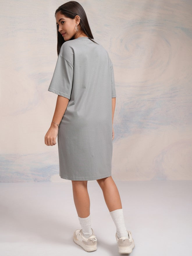 Disney By Tokyo Talkies Women Grey Dumbo Printed T-Shirt Dress - Grey - Image 3