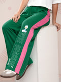 Disney By Tokyo Talkies Women Green Donald Duck Printed Flared Casual Trouser - Green - Image 1