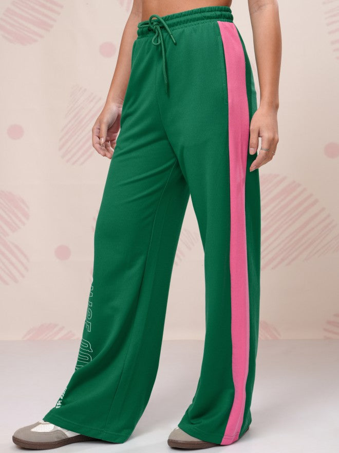 Disney By Tokyo Talkies Women Green Donald Duck Printed Flared Casual Trouser - Green - Image 4