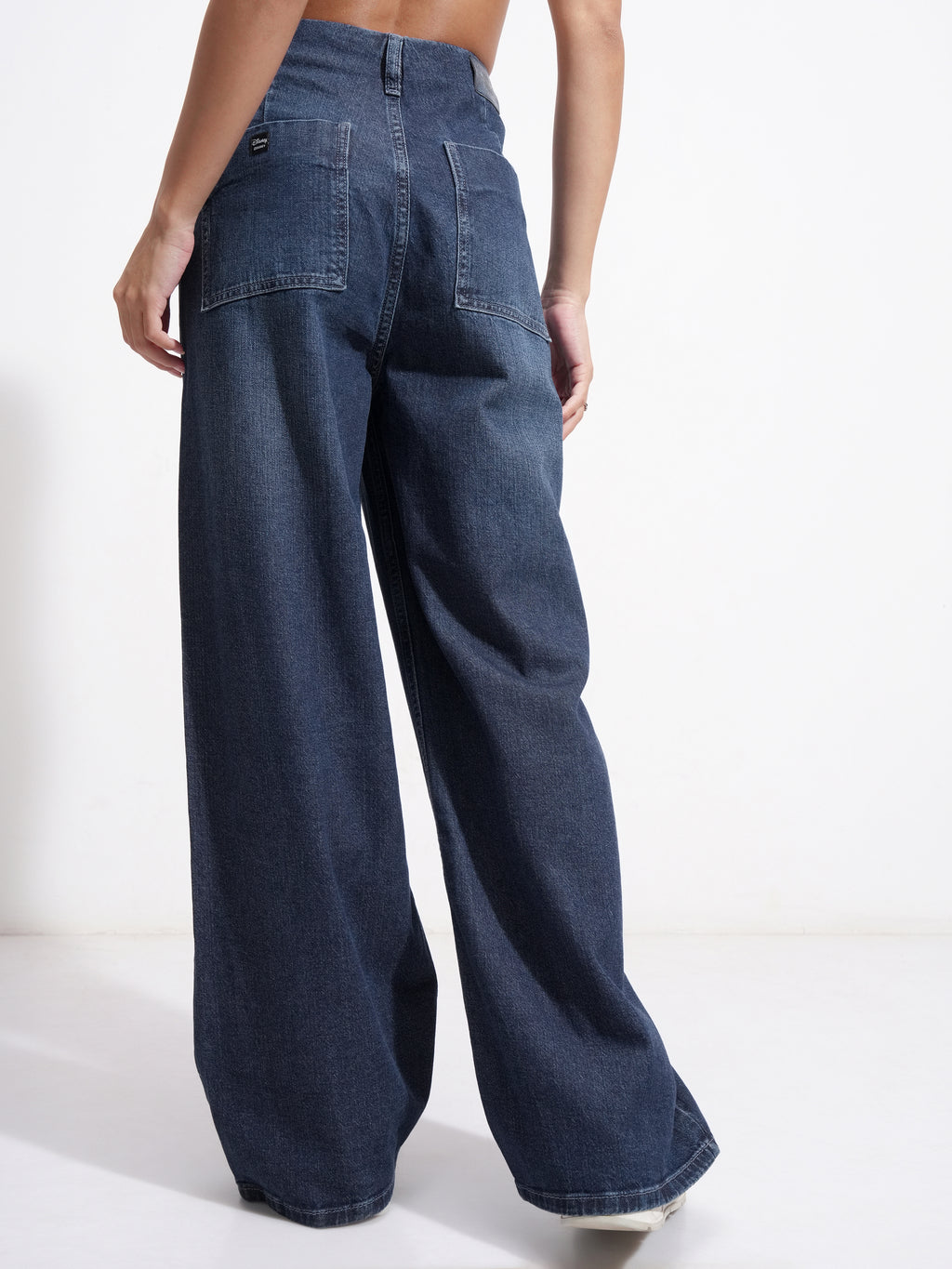 Disney By Tokyo Talkies Women Blue Mickey Mouse Wide Leg Stretchable Jeans - Blue - Image 3