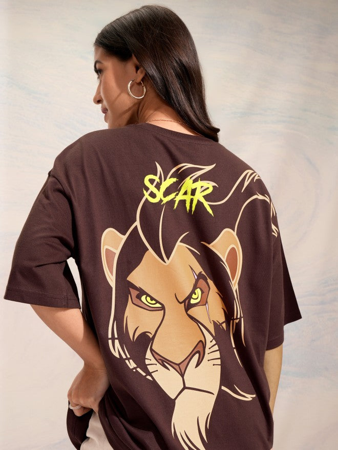Disney By Tokyo Talkies Women Brown Lion King Printed Round Neck T-Shirt - Brown - Image 1