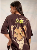 Disney By Tokyo Talkies Women Brown Lion King Printed Round Neck T-Shirt - Brown - Image 1