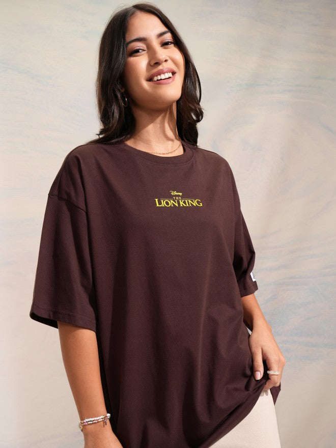 Disney By Tokyo Talkies Women Brown Lion King Printed Round Neck T-Shirt - Brown - Image 3