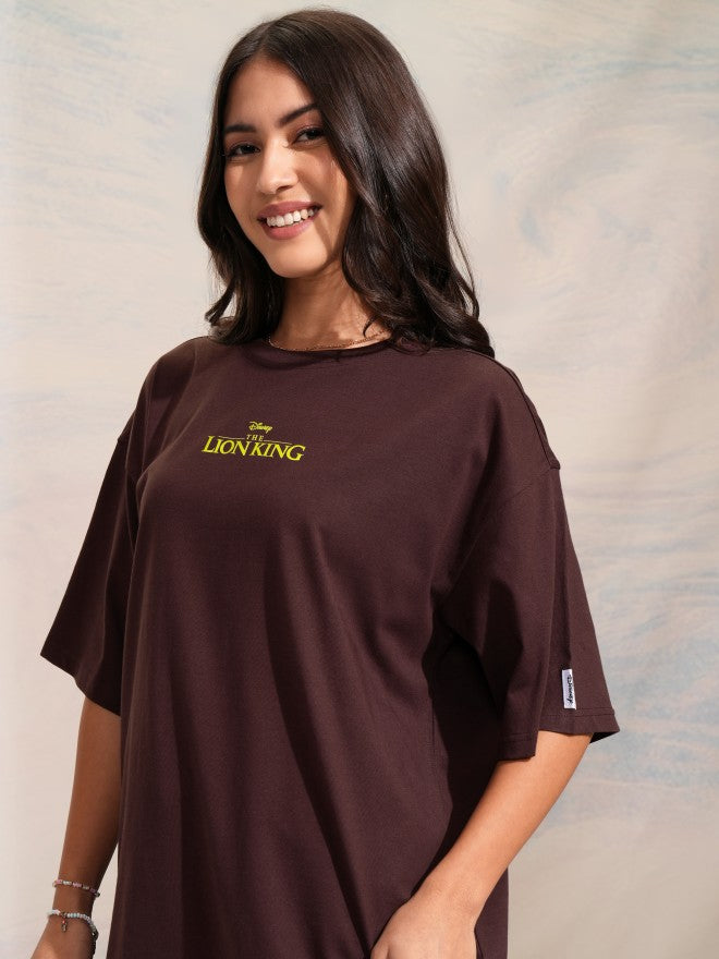 Disney By Tokyo Talkies Women Brown Lion King Printed Round Neck T-Shirt - Brown - Image 4