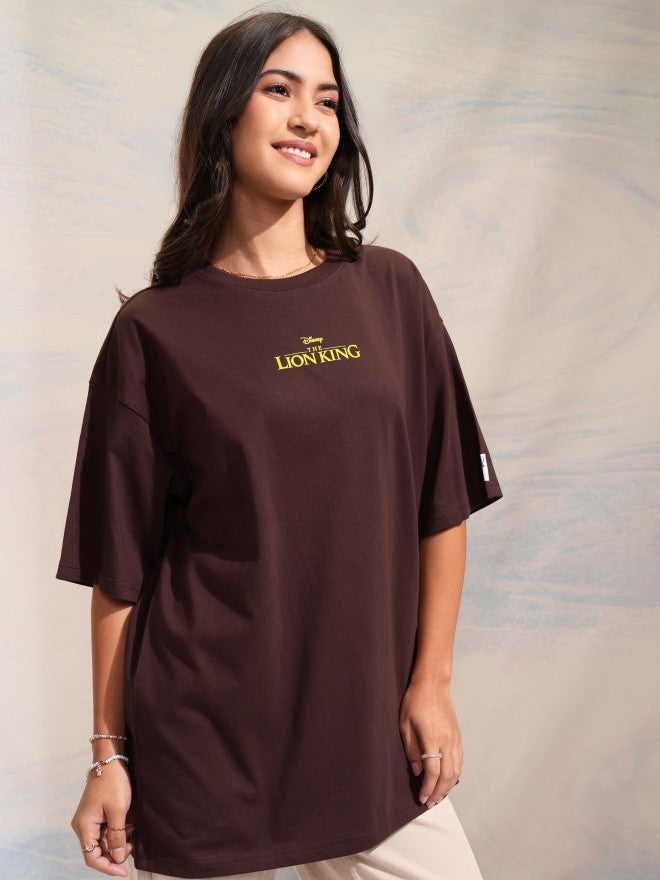 Disney By Tokyo Talkies Women Brown Lion King Printed Round Neck T-Shirt - Brown - Image 6