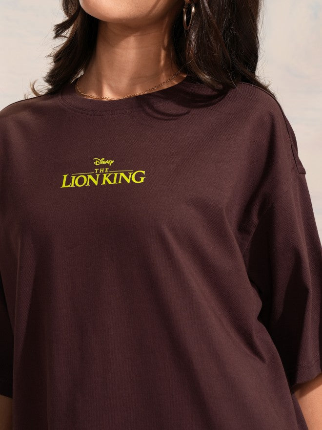 Disney By Tokyo Talkies Women Brown Lion King Printed Round Neck T-Shirt - Brown - Image 7