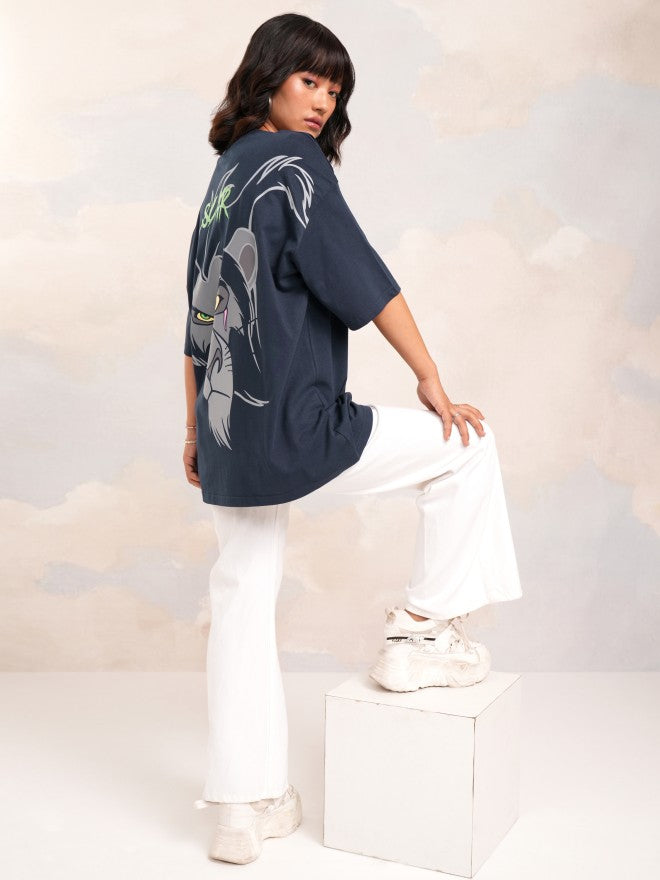 Disney By Tokyo Talkies Women Navy Blue Lion King Printed Round Neck T-Shirt - Navy Blue - Image 2