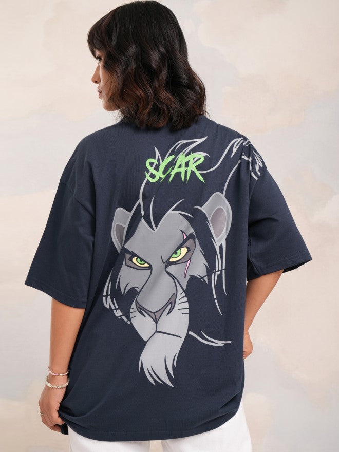 Disney By Tokyo Talkies Women Navy Blue Lion King Printed Round Neck T-Shirt - Navy Blue - Image 3