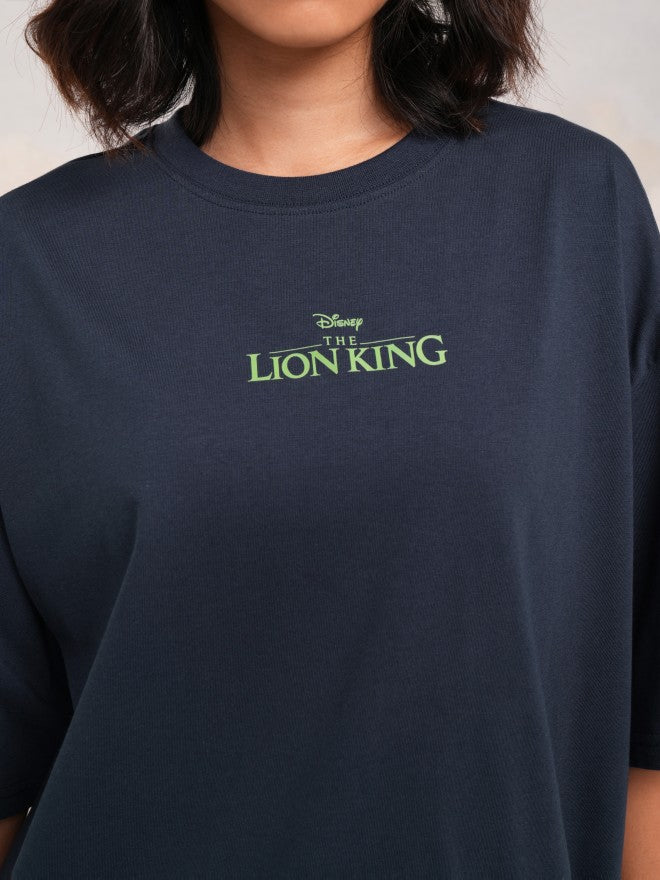 Disney By Tokyo Talkies Women Navy Blue Lion King Printed Round Neck T-Shirt - Navy Blue - Image 7
