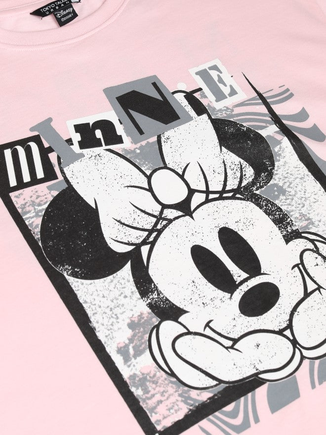 Disney By Tokyo Talkies Women Pink Mickey Mouse Printed Round Neck T-Shirt - Pink - Image 8