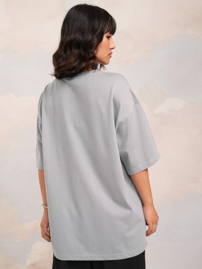 Disney By Tokyo Talkies Women Grey Simba Printed Round Neck T-Shirt - Grey - Image 3