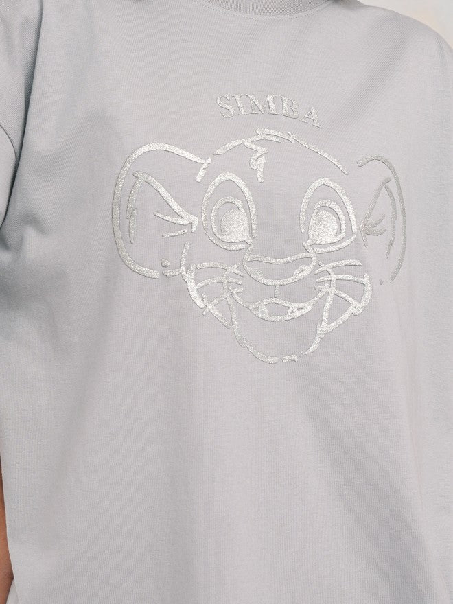 Disney By Tokyo Talkies Women Grey Simba Printed Round Neck T-Shirt - Grey - Image 7