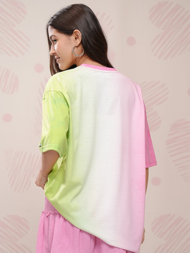 Disney By Tokyo Talkies Women Pink Donald Duck Printed Round Neck T-Shirt - Pink - Image 3