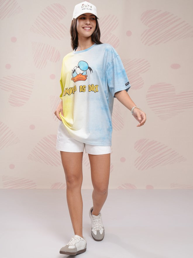 Disney By Tokyo Talkies Women Yellow Donald Duck Printed Round Neck T-Shirt - Yellow - Image 2