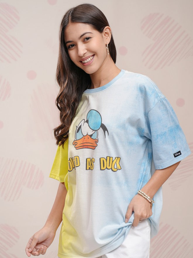 Disney By Tokyo Talkies Women Yellow Donald Duck Printed Round Neck T-Shirt - Yellow - Image 4