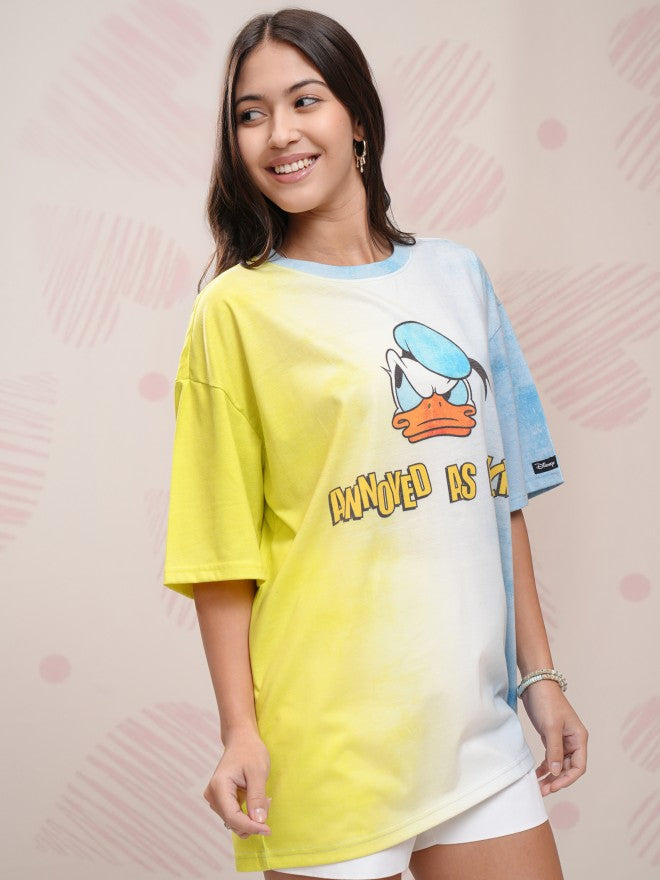 Disney By Tokyo Talkies Women Yellow Donald Duck Printed Round Neck T-Shirt - Yellow - Image 6