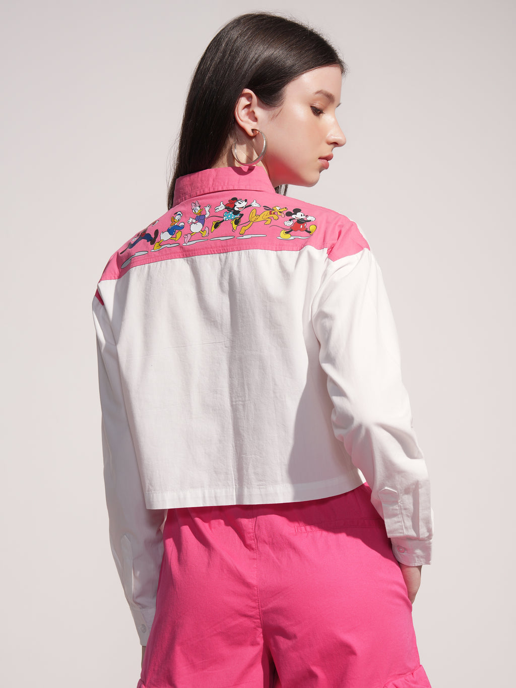Disney By Tokyo Talkies Women White Mickey And Friends Printed Casual Shirt - White - Image 3