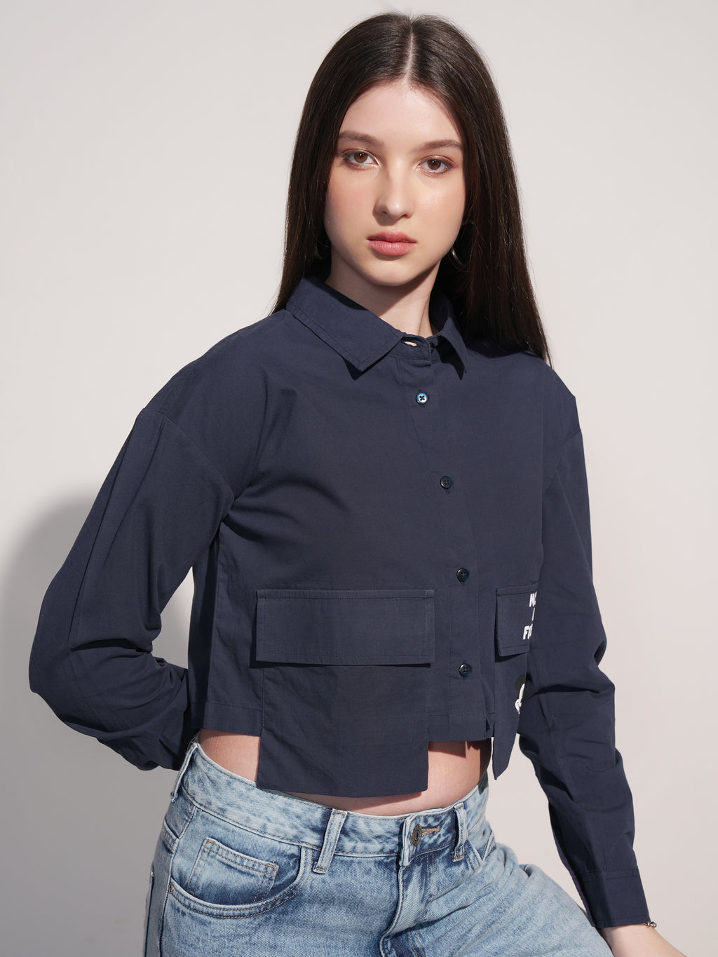 Disney By Tokyo Talkies Women Navy Blue Mickey And Friends Printed Casual Shirt - Navy Blue - Image 6
