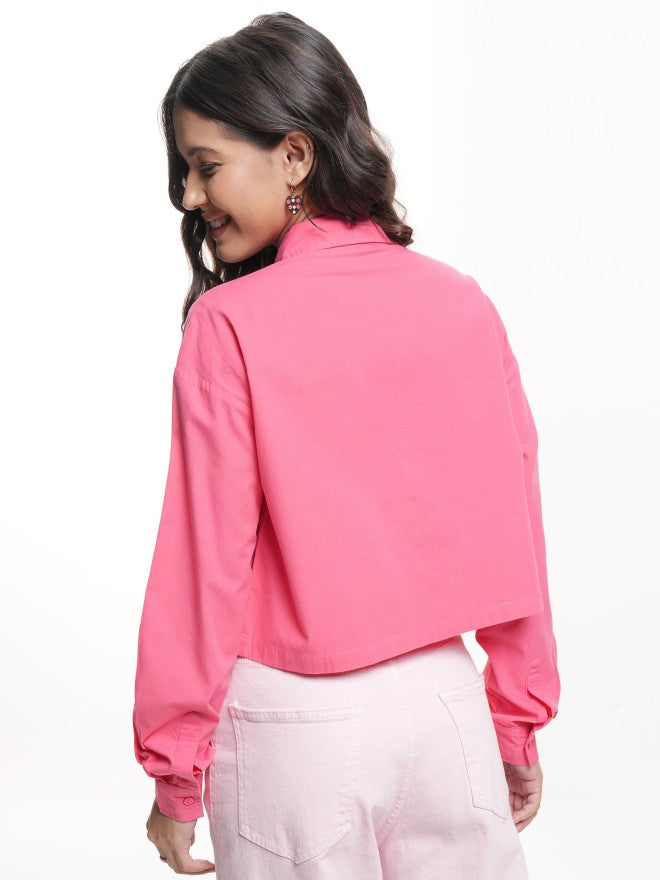 Disney By Tokyo Talkies Women Pink Mickey Mouse Printed Casual Shirt - Pink - Image 3