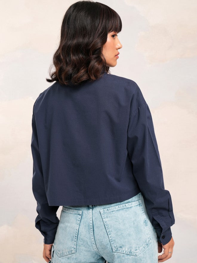 Disney By Tokyo Talkies Women Navy Blue Mickey Mouse Printed Casual Shirt - Navy Blue - Image 3