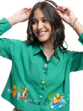 Disney By Tokyo Talkies Women Green Winnie The Pooh Printed Casual Shirt - Green - Image 1