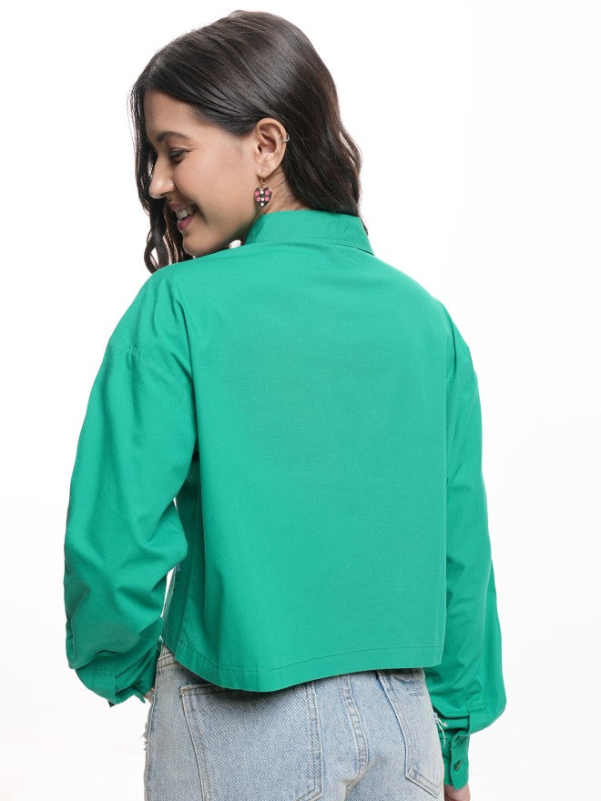 Disney By Tokyo Talkies Women Green Winnie The Pooh Printed Casual Shirt - Green - Image 3