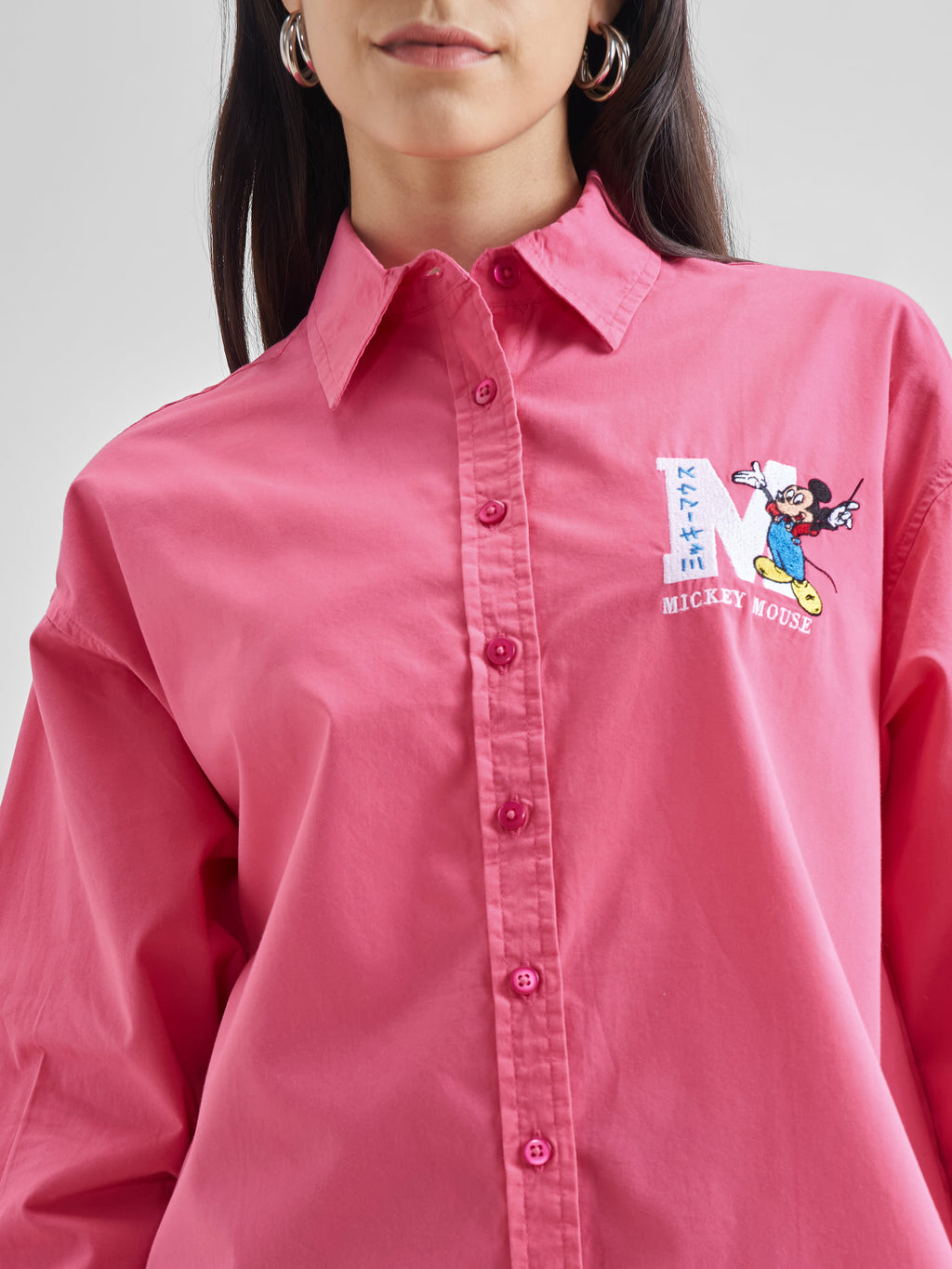 Disney By Street By Tokyo Talkies Women Pink Mickey Mouse Printed Casual Shirt - Pink - Image 7