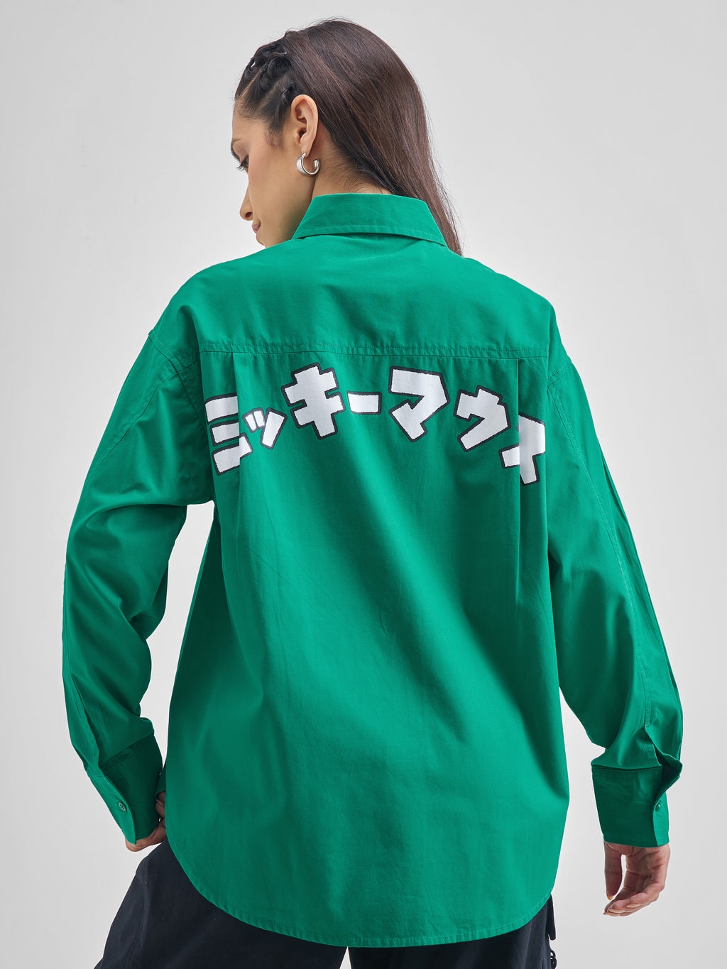 Disney By Street By Tokyo Talkies Women Green Mickey Mouse Printed Casual Shirt - Green - Image 3