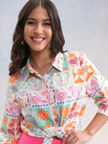 Disney By Tokyo Talkies Women White Mickey Mouse Printed Casual Shirt - White - Image 1