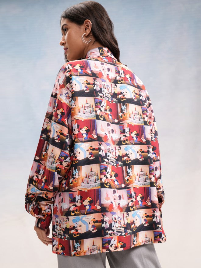 Disney By Tokyo Talkies Women Brown Mickey And Friends Printed Casual Shirt - Brown - Image 3
