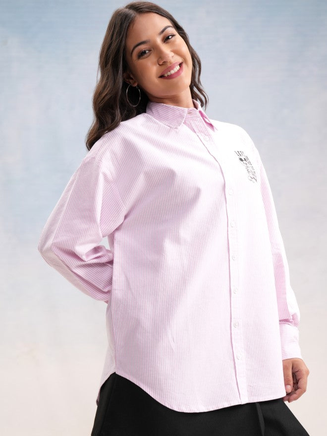 Disney By Tokyo Talkies Women Pink Mickey Mouse Printed Casual Shirt - Pink - Image 6