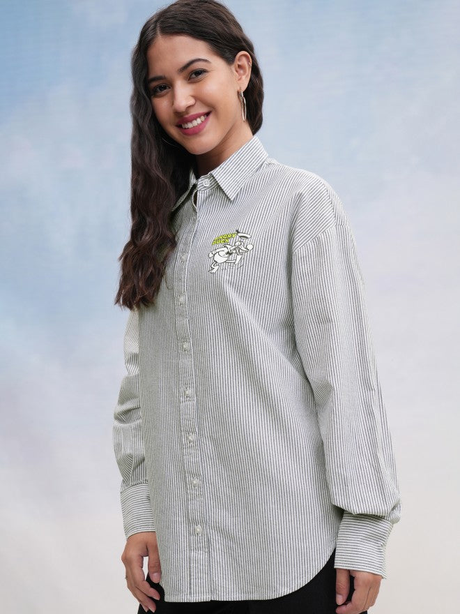 Disney By Tokyo Talkies Women Black Donald Duck Printed Casual Shirt - Black - Image 3