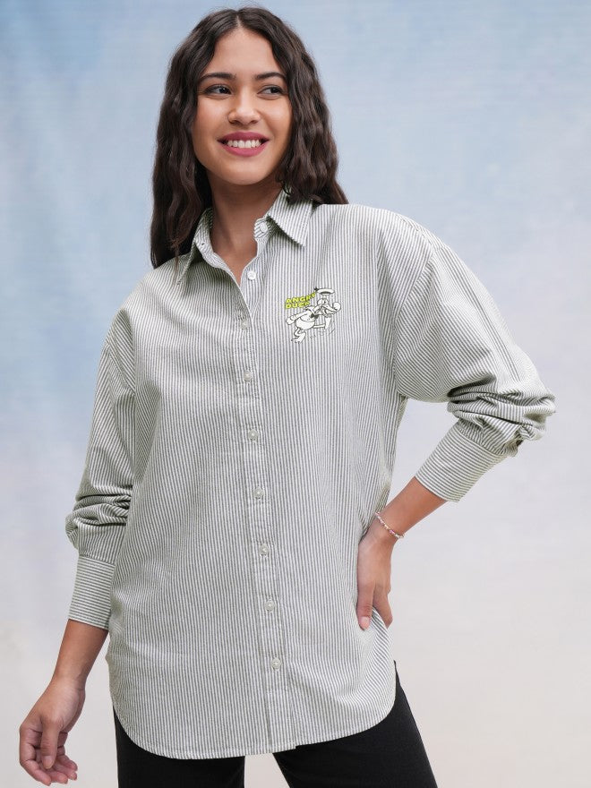 Disney By Tokyo Talkies Women Black Donald Duck Printed Casual Shirt - Black - Image 4