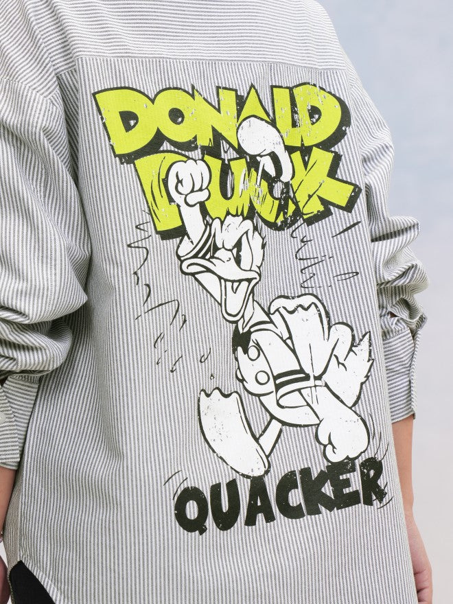 Disney By Tokyo Talkies Women Black Donald Duck Printed Casual Shirt - Black - Image 7