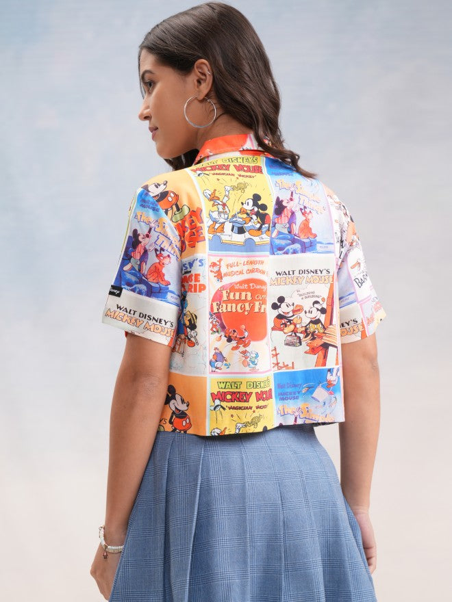 Disney By Tokyo Talkies Women Pink Mickey And Friends Printed Casual Shirt - Pink - Image 3