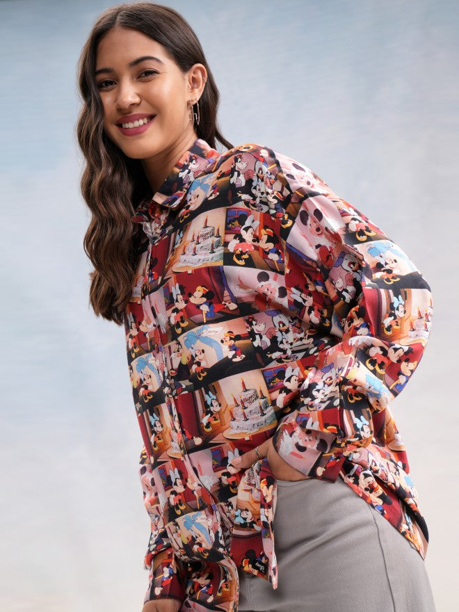 Disney By Tokyo Talkies Women Multi Mickey And Friends Printed Casual Shirt - Multi - Image 4
