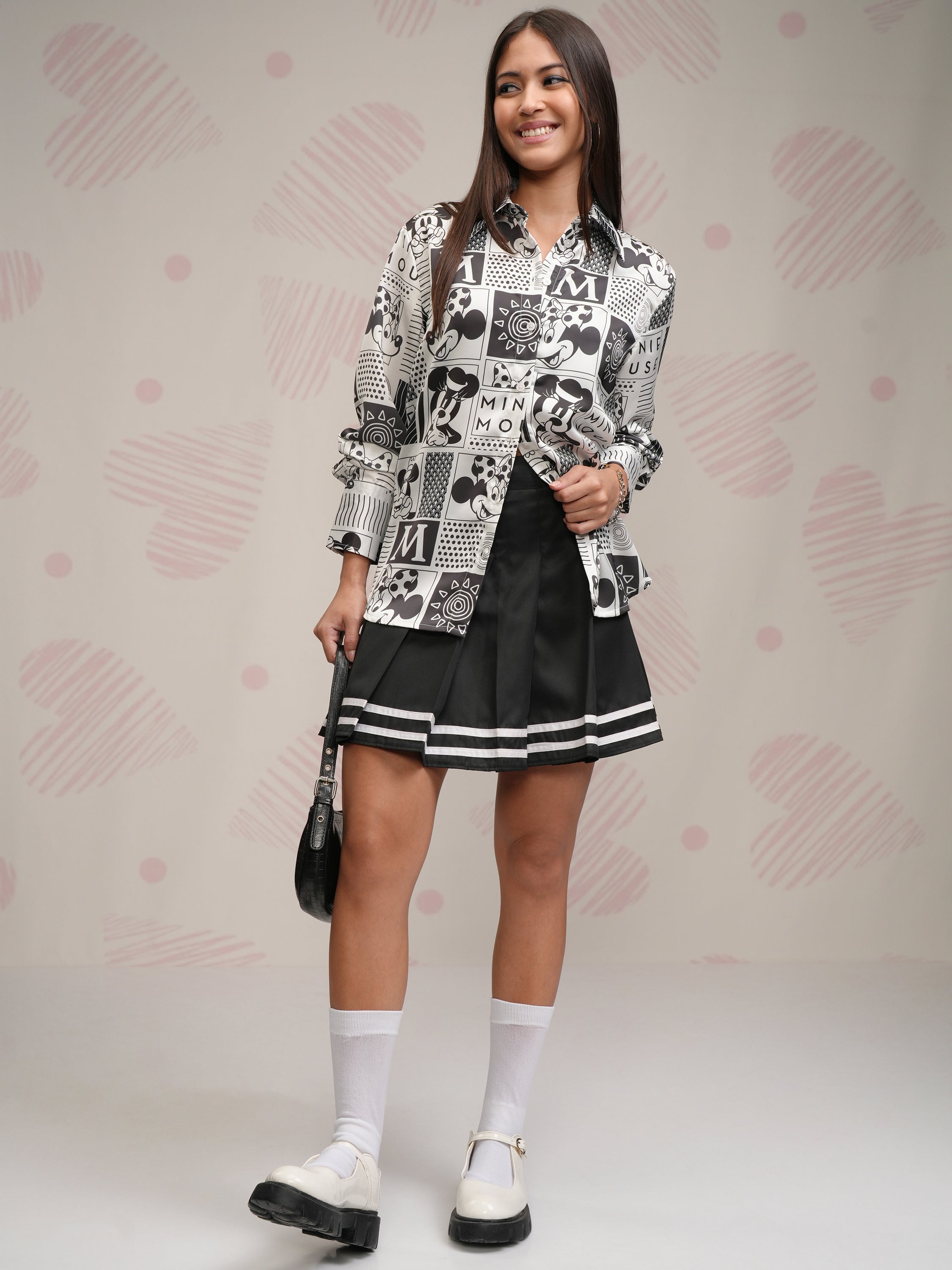 Disney By Tokyo Talkies Women White Minnie Mouse Printed Casual Shirt - White - Image 2