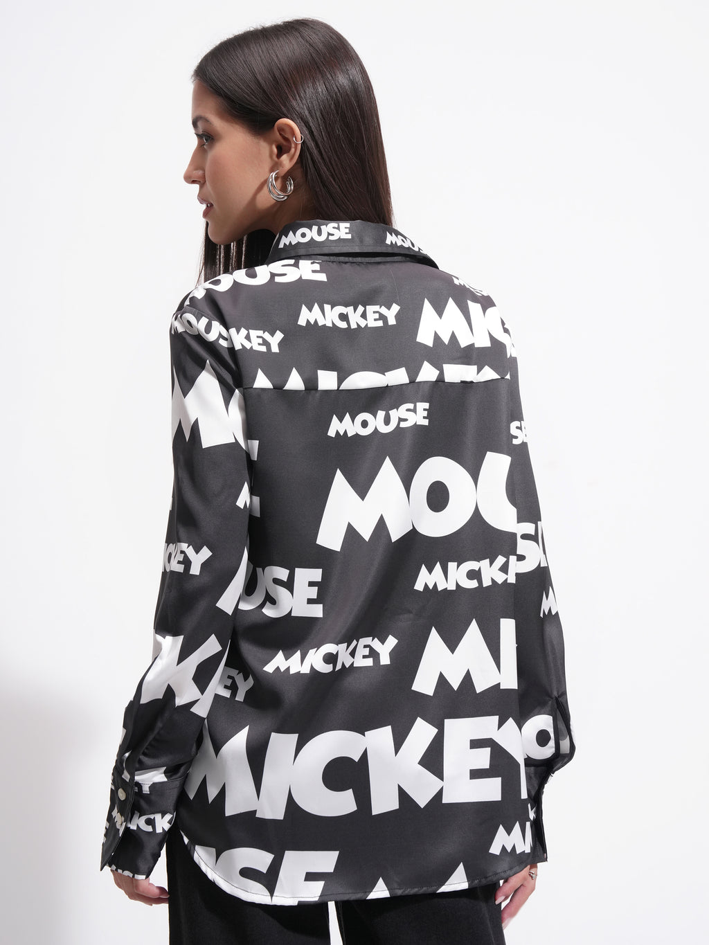 Disney By Tokyo Talkies Women White Mickey Mouse Printed Casual Shirt - White - Image 3