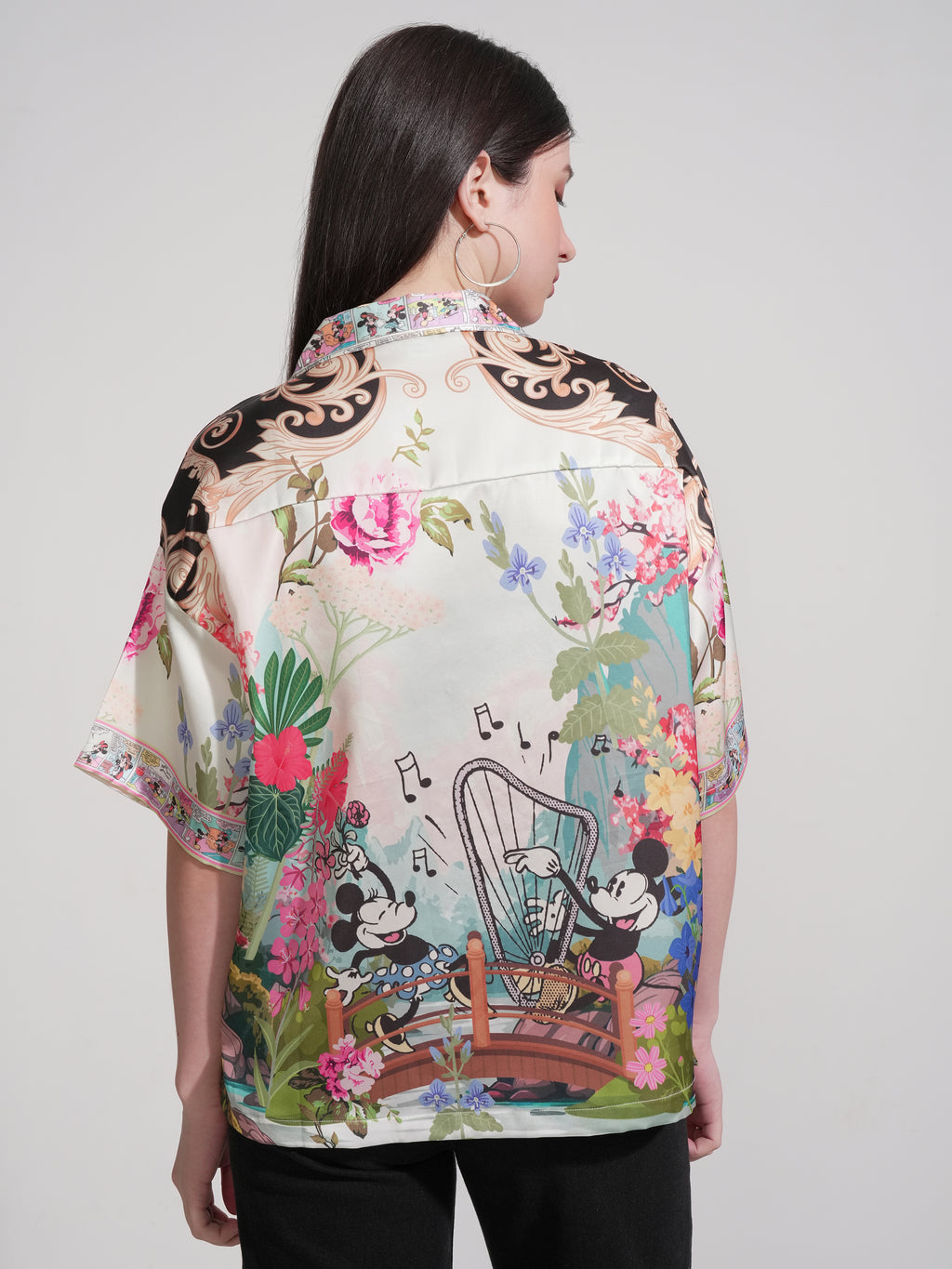 Disney By Tokyo Talkies Women White Mickey And Friends Printed Casual Shirt - White - Image 3